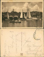 Ansichtskarte Starnberg Hafen, Bootshäuser, Stadt 1935 - Starnberg