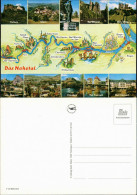 Ansichtskarte Rheinland-Pfalz Das Nahetal Landkarte, Sehenswürdigkeiten 1990 - Autres & Non Classés