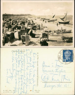 Ansichtskarte Ahlbeck (Usedom) Segelboote, Strandkörbe 1953  - Autres & Non Classés