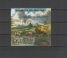 Paraguay 1974 UPU Centenary, Stagecoach, Paintings Castellanos S/s MNH - U.P.U.