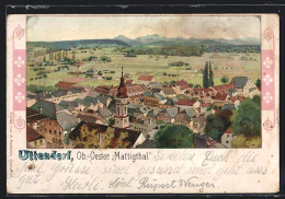 Lithographie Uttendorf /Ob.-Oester., Mattigthal Mit Turm  - Sonstige & Ohne Zuordnung