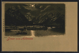 Mondschein-Lithographie Pertisau /Achensee, Panorama  - Autres & Non Classés