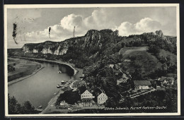 AK Rathen-Bastei /Sächs. Schweiz, Ortsansicht Aus Der Vogelschau  - Rathen