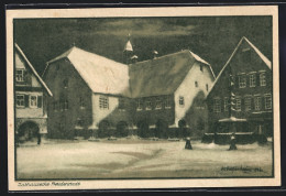 Künstler-AK Freudenstadt, Partie Am Rathaus Mit Schnee  - Freudenstadt