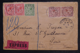 GRANDE BRETAGNE - Enveloppe En Exprés Pour Paris En 1914 - L 152883 - Poststempel