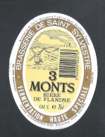 BRASSERIE  DE SAINT SYLVESTRE - CAPPEL - 3 MONTS - BIERE DE FLANDRE   -  75 CL - 1 BIERETIKET (BE 383) - Cerveza