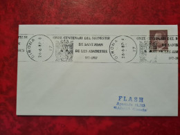 LETTRE / CARTE Espagne 1987 GIRONA FLAMME ONZE CENTENARI DEL MONESTIR DE SANT JOAN DE LES ABADESSES - Autres & Non Classés