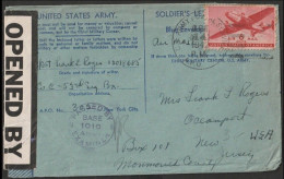 USA WW2 Army Soldier Mail Cover Mailed 1942 Censor - Cartas & Documentos