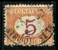 ● ITALIA REGNO 1870 ֍ SEGNATASSE ● N. 5 Usato ● Cat. 30 € Al 5 % ️● Lotto N. 462 ️● - Postage Due