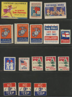 U.S.A. - Sixteen (16) Stamplike Labels. Look. - Unclassified