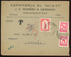 PERU 1934. Nice Cover To Hungary With Postage Due Stamps - Peru