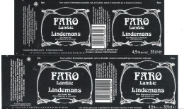 BROUWERIJ LINDEMANS - VLEZENBEEK - FARO LAMBIC  LINDEMANS    - 2 BIERETIKETTEN  (BE 392) - Beer