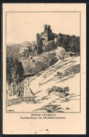 Künstler-AK Leofels, Ruine Leofels, Nachbarburg Von Morstein-Torstein  - Autres & Non Classés