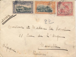 BELGIAN CONGO AIR COVER FROM LEO. 04.06.28 TO CHARLEROI - Storia Postale
