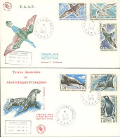 ARCTIC-ANTARCTIC, FRENCH S.A.T. 1976 FAUNA ON FDC's - Antarktischen Tierwelt