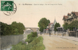 C P A -  94 -  LE PERREUX -  Quai De Halage Ile Des Loups  Et Viaduc - Le Perreux Sur Marne