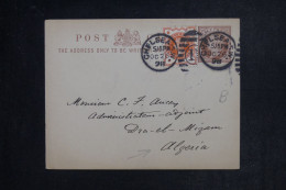 GRANDE BRETAGNE - Entier Postal + Complément De Chelsea Pour L'Algérie En 1898 - L 152891 - Stamped Stationery, Airletters & Aerogrammes