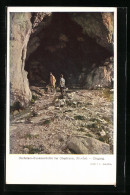 AK Dachstein-Rieseneishöhle Bei Obertraun, Am Eingang Zur Höhle  - Autres & Non Classés