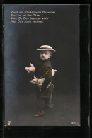 Foto-AK GL Co Nr. 1634t /4: Kleiner Junge Mit Glücksschweinen Unter Den Armen  - Photographie