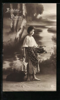 Foto-AK GL Co Nr. 3830 /1: Junges Bauernmädchen Mit Ziegen Und Korb  - Photographie
