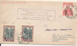BELGIAN CONGO FIRST FLIGHT 1941 FROM LEO. TO USA - Cartas & Documentos
