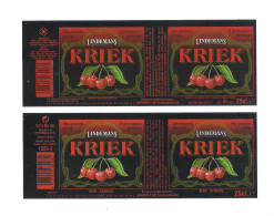 BROUWERIJ LINDEMANS - VLEZENBEEK - LINDEMANS KRIEK  - 2 BIERETIKETTEN  (BE 404) - Bière