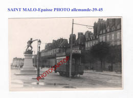 SAINT MALO-TRAM-Epaisse PHOTO Allemande-GUERRE-39-45-II WK-France-35- - Saint Malo