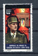 Thème Général De Gaulle - Dahomey Surcharge Bénin 150 F Oblitéré - DG 33 - De Gaulle (Général)