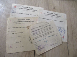 X4 Bons Groupement D'achat Et De Répartition De L'Hérault Guerre 39/5 Montpellier Viande En L'état - Documentos