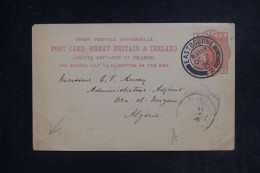 GRANDE BRETAGNE - Entier Postal De Eastbourne Pour L'Algérie En 1896 - L 152893 - Material Postal