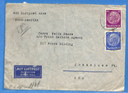 Allemagne Reich 1940 - Lettre Per Avion Avec Censure De Koln Aux Usa - G33683 - Covers & Documents