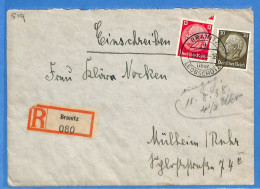 Allemagne Reich 1938 - Lettre Einschreiben De Branitz - G33655 - Lettres & Documents