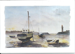 CP Arts Aquarelle De J.P. Drouin Marée Basse   Charente Maritime - Peintures & Tableaux