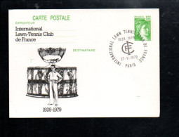 ENTIER SABINE REPIQUE INTERNATIONAL LAWN-TENNIS CLUB DE FRANCE 1979 - Commemorative Postmarks
