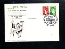 ENTIER SABINE REPIQUE 11ème CHAMPIONNAT DU MONDE DE VOLLEY BALL à EVREUX 1979 - Commemorative Postmarks