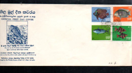 SRI LANKA FDC 1972 POISSONS - Fische