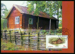 Mk Sweden Maximum Card 1995 MiNr 1870 | Traditional Buildings,Country Houses,Soldier's Smallholding,Skanegard #max-0126 - Maximumkarten (MC)