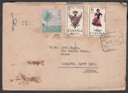 SPAIN, 1969,  Cover From Spain To India, 4 Stamps Used, - Cartas & Documentos