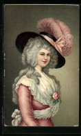 Künstler-AK Stengel & Co. Nr. 29216: Porträt Einer Frau Mit Grossem Hut  - Autres & Non Classés