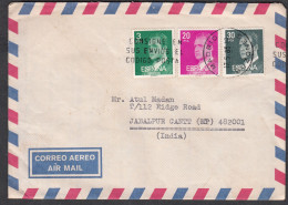 SPAIN, 1985, Airmail  Cover From Spain To India, 3 Stamps Used, - Cartas & Documentos