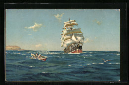 AK Valparaiso, Segelschiff Und Beiboot  - Sailing Vessels