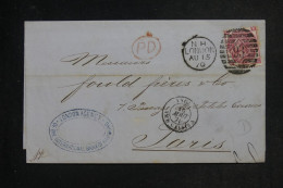 GRANDE BRETAGNE - Lettre De Londres Pour Paris En 1870 - L 152906 - Cartas & Documentos