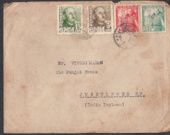 SPAIN, 1949,  Cover From Spain To India, 4 Stamps Used, - Covers & Documents