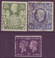 Europe - Angleterre - 1940 - Centenaire Du Timbre - N°232-234 - 7594 - Sonstige & Ohne Zuordnung