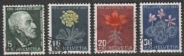 Schweiz: 1947, Mi. Nr. 439-42,  50. Todestag Von Jacob Burckhardt; Alpenblumen (V).   Gestpl./used - Gebruikt