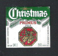 CHRISTMAS  PRIMUS  PILS   - 25 CL  - BIERETIKET (BE 442) - Bière