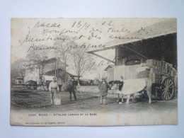 2024 - 2013  BAZAS  (Gironde)  :  ATTELAGE  LANDAIS Et La GARE   1902   XXX - Bazas