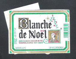 BIERETIKET -  BLANCHE DE NOËL  - VUURKLEURIG  WITBIER - 25 CL  (2 Scans)  (BE 448) - Bier