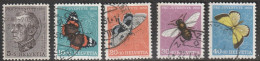 Schweiz: 1950, Mi. Nr. 550-54,  100. Geburtstag Von Theophil Sprecher Von Bernegg; Insekten (I).   Gestpl./used - Used Stamps