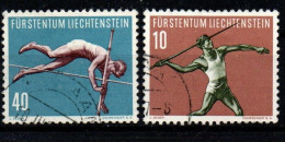 1956 - Liechtenstein 304 + 306 Serie Sportiva   +++++++++ - Gebruikt